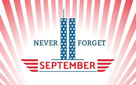 Title Patriot Day Usa Never Forget 911 Vector Poster