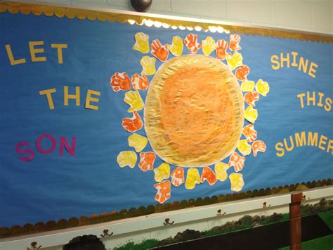 Great summer bulletin board at Christian Preschool using the kids