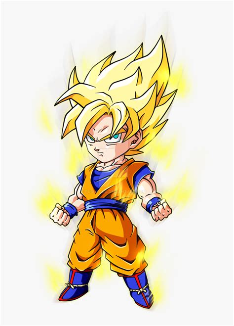 Transparent Goku Chibi Png Goku Super Saiyan Cartoon Png Download