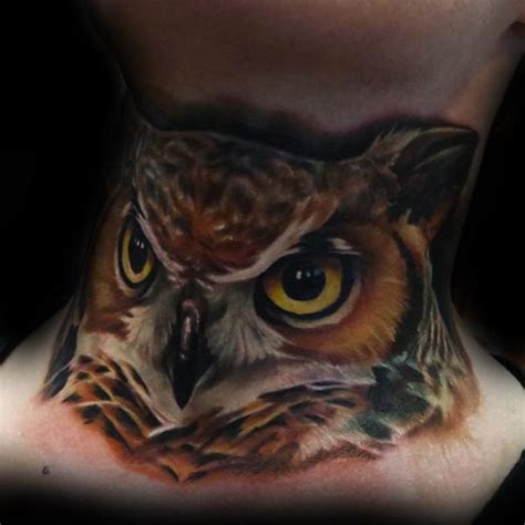 12 Best Owl Neck Tattoo Ideas Petpress