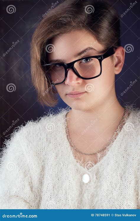 Young Girl With Glasses Stock Image Image Of Brow Life 78748591