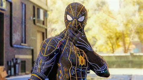 Marvels Spider Man Ps5 Miles Punches Spider Man With Black And Gold