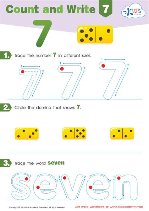 The Number 7 Seven K5 Learning Number 7 Worksheets For Preschools