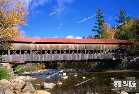 The Albany Covered Bridge Across A River White Mountains National