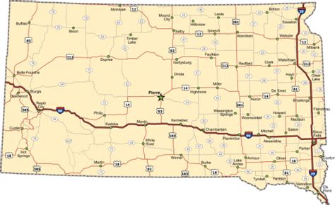 South Dakota Highway Map Stock Illustration Download Image Now Istock