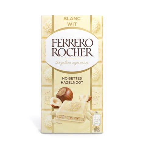 Tablette Chocolat Blanc Fourrée Noisettes Ferrero Rocher 90g à Prix