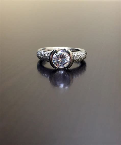 Platinum Pave Diamond Engagement Ring Platinum Diamond Wedding Ring