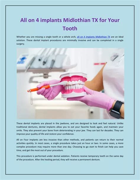 Ppt All On 4 Implants Midlothian Tx For Your Tooth Powerpoint