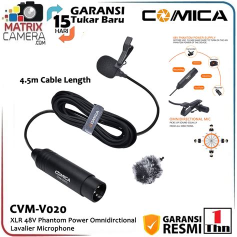 Jual Comica Cvm V02o Xlr 48v Phantom Power Lavalier Microphone Shopee