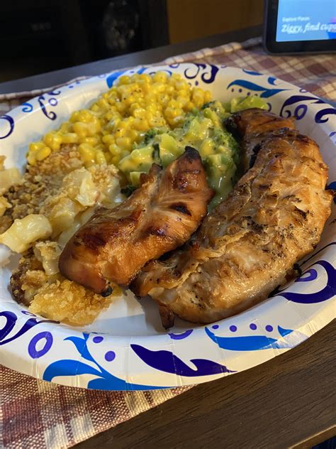 Whaddaya think? Chicken, corn, Brock-o-Lee and something that looks