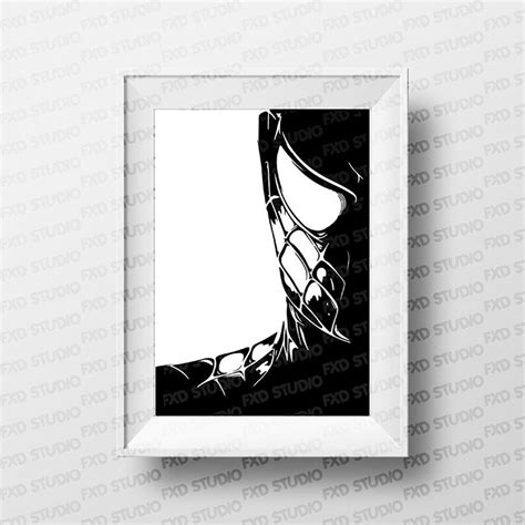 Spider-Man Face Silhouette Clip Art Image Marvel's | Etsy