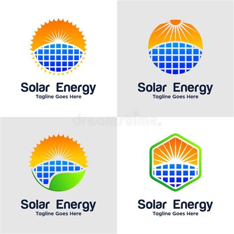Colección De Logotipo De Energía Solar Ilustración Del Vector