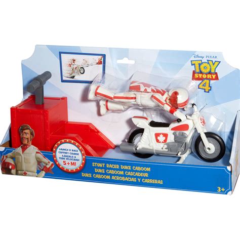 Disney Pixar Toy Story 4 Stunt Racer Duke Caboom With Bike And Launcher