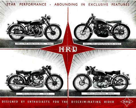Motorcycles produced by vincent h·r·d at their factory in stevenage, hertfordshire, england were renowned for their design innovation, engineering excellence and high performance. Motorcycle Specs