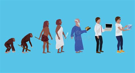 Concept Of Human Evolution From Ape To Man Stock Vector Illustration
