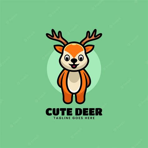 Premium Vector Vector Logo Illustration Cute Deer Mascot Cartoon Style