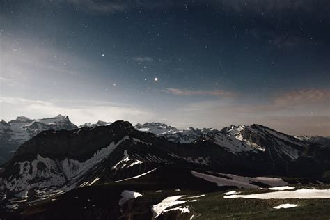 Sky Star Night Snow Mountains Range 5k Hd Nature 4k Wallpapers