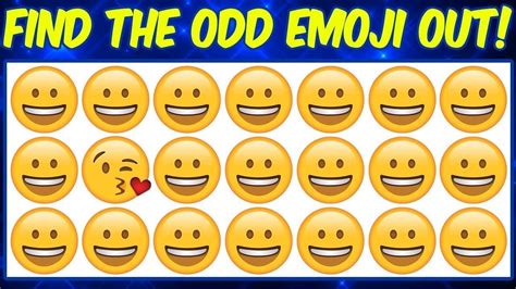 Test Your Eyes And Find The Odd One Out Find The Odd One Out Emoji