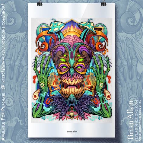 Psychedelic Tiki Creature Flyland Designs Freelance Illustration And