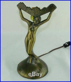 Art Deco Lamp Vintage Art Deco Nude Woman Lady Figural Bronze Lamp