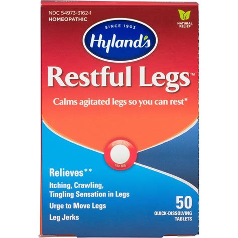 Hylands Restful Legs Tablets Natural Relief Of Itching Crawling