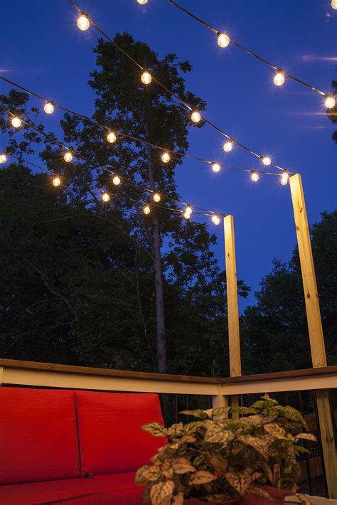 Hanging Patio String Lights A Pattern Of Perfection Yard Envy