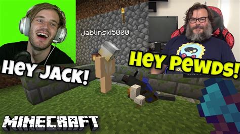 Pewdiepie Shows Jack Black His Minecraft House Pewdiepie And