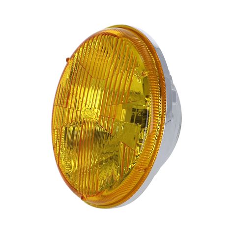 holley® ac 427 1964 1967 retrobright™ 7 round chrome yellow led headlight