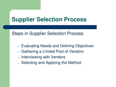PPT - Supplier Evaluation and Selection PowerPoint Presentation, free ...
