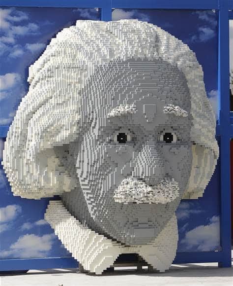 Giant Albert Einstein Head Created Using Lego Bit Rebels