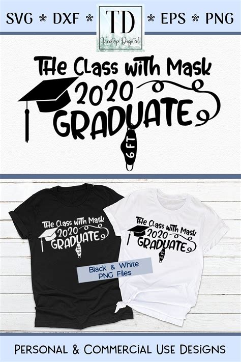 The Class With Mask 2020 Graduate Graduation Face Mask Svg