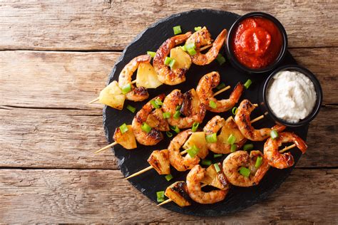 Put the kabobs on the grill, then let stand for 2 minutes or until they release easily from the grate. Shrimp Kabobs with Pineapple - Grillin' on the Fourth of ...