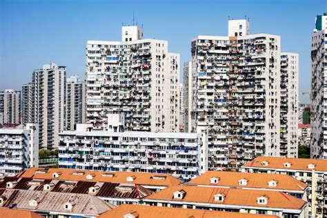 Housing In Blocks Of Flats In Shanghai China Stock Photo Image Of