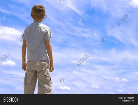 Boy Looking Toward Sky Image And Photo Bigstock