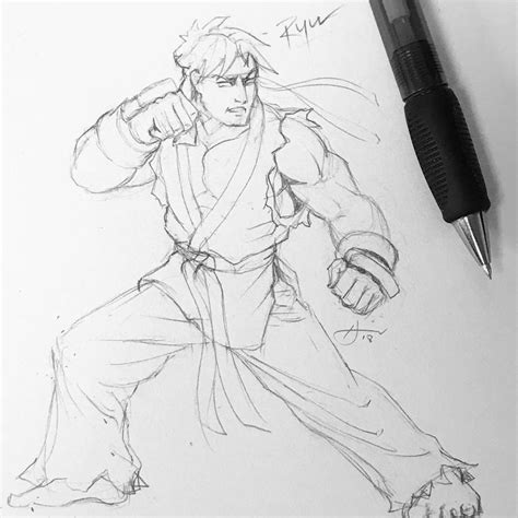 Ryu Pencil Sketch By Tony808 On Deviantart
