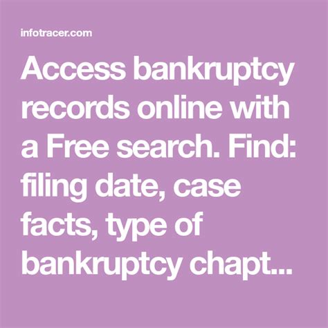 Access Bankruptcy Records Online With A Free Search Find Filing Date