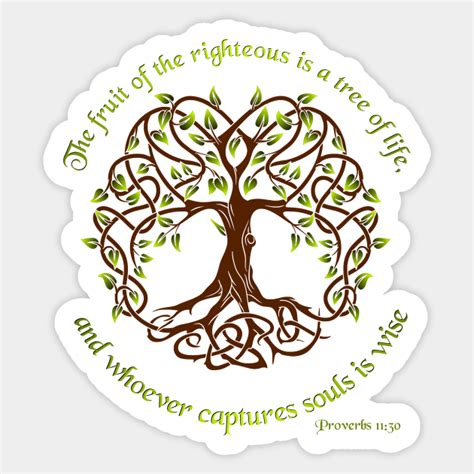 Tree Of Life Proverbs 1130 Christian Design Sticker Teepublic
