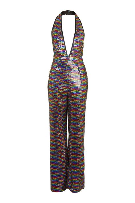 Rainbow Sequin Jumpsuit By Jaded London Playsuits And Jumpsuits