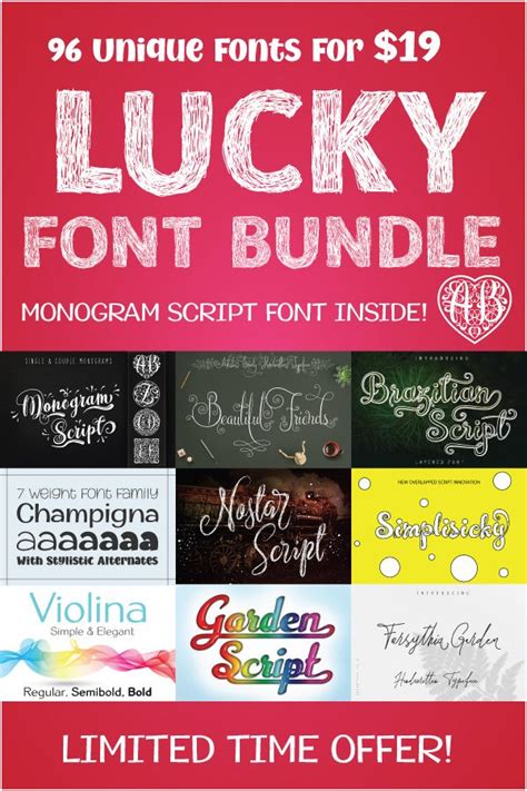 Download The Lucky Font Bundle is here with 64 unique typefaces. A ...