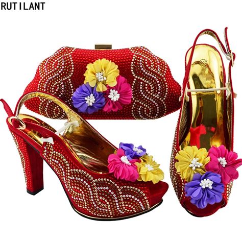 New Arrival Shoe And Matching Bag For Nigeria Party Italian Matching Shoe And Bag Set For