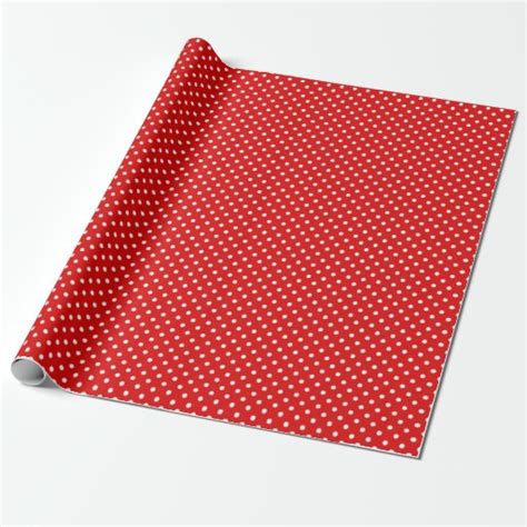 Red And White Polka Dot Wrapping Paper Zazzle