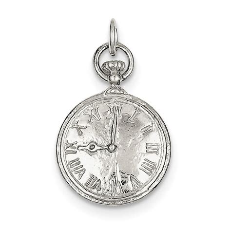 Clock Charm In Sterling Silver Sterling Silver Silver Sterling