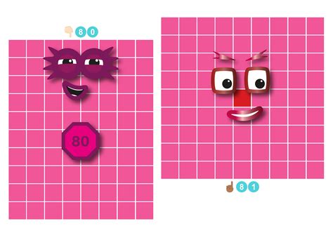 Numberblocks Face Stickers 80 89 Instant Download Pdf Png Etsy Uk