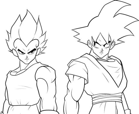 Goku Y Vegeta Para Colorear Imprimir E Dibujar Coloringonly Com