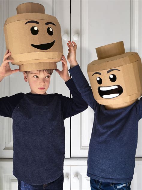 Cardboard Brickhead Helmet Costume Cardboard Costume Lego Costume