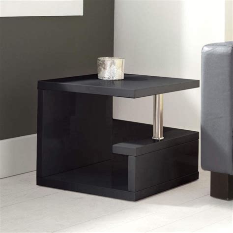 Black High Gloss Side Table Artemis Range Furniture123