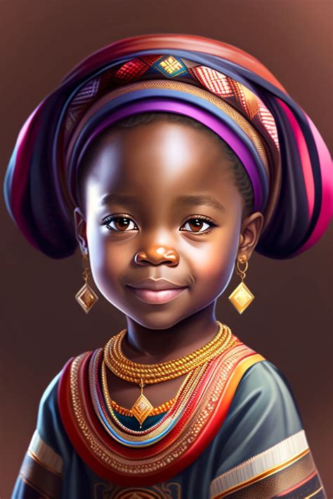 Lexica The Little Black Girl In A Beautiful Traditional African Dress Or Headwrap