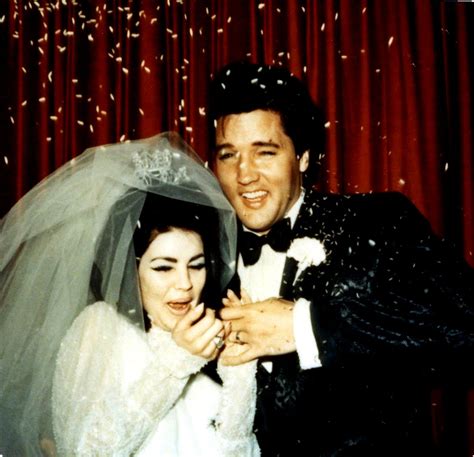 45 Candid Photographs Of Elvis And Priscilla Presley On Their Wedding