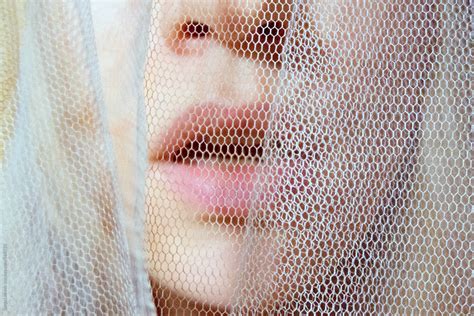 Sensual Lips Behind A Veil By Stocksy Contributor Sonja Lekovic Stocksy