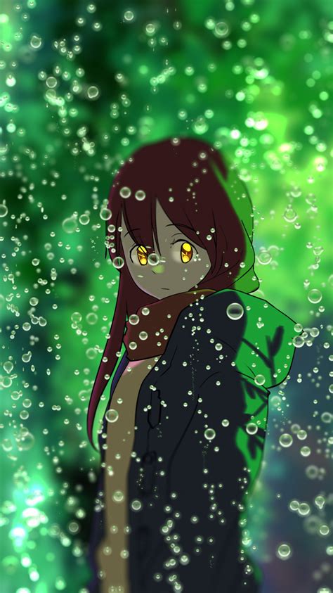 Download Fun Rain Drops Anime Girl Original Wallpaper